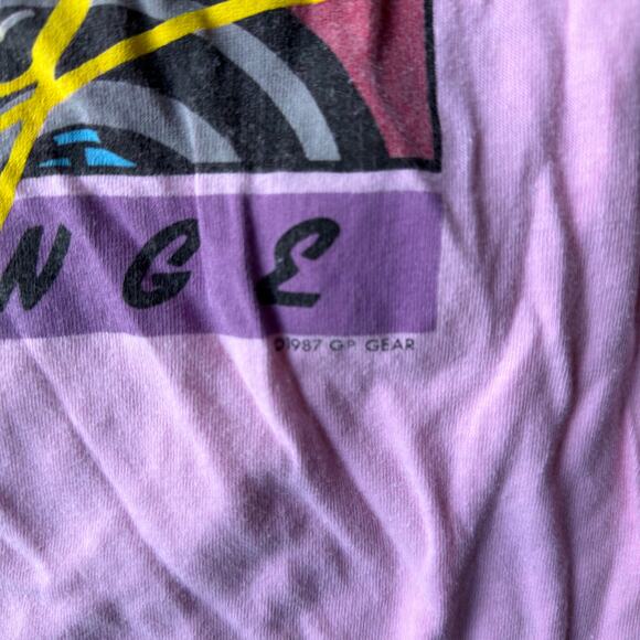 VINTAGE MIAMI INDY RACING T-SHIRT SINGLE STITCH RETRO PINK GRAPHIC MENS LARGE - Picture 3 of 6